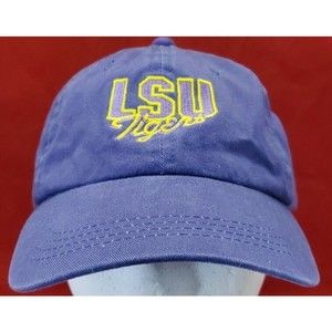 LSU Tigers Hat Cap Strap Back Purple NCAA Football Adjustable